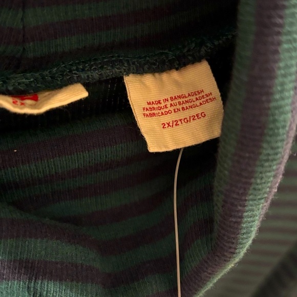 NWT [Levi's] Green Striped Ribbed Long-Sleeve Everyday Turtleneck Womens Plus 2X - Picture 6 of 8